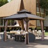 COWLOWN 12x12 Hardtop Gazebo with Curtains & Netting, Double-Tier Metal Roof Pavilion for Outdoor Patios, Gardens, and Lawns, Durable Aluminum Frame - 2 of 4