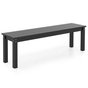 Tangkula 55" HDPE Outdoor Bench for 2-3 People Weatherproof Backless Patio Garden Bench - 1 of 4