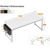 Itopfox Modern Computer Desk with Storage & Headphone Hook, Large Office Gaming Work Table, Splice Board Design, White Finish - 3 of 4