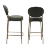 Dexmalle Set of 2 29'' Upholstered Velvet Bar Stools with Backrest & Footrest - 2 of 4