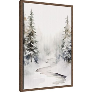 Amanti Art Snowy Forest Stream by Andrea Haase Canvas Wall Art