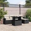 vidaXL 6 Piece Patio Sofa Set with Cushions Black and Cream - Without Storage - 2 of 4