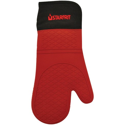 Silicone Oven Mitts - Extra Long Professional Quality Heat Resistant With  Quilted Lining And 2-sided Textured Grip Dark Red By Hastings Home : Target