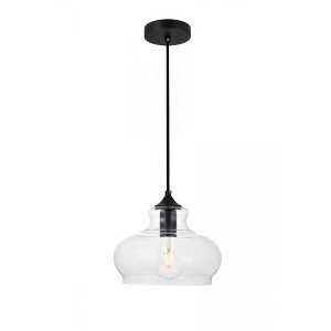 Elegant Lighting Destry 1 Light Black Pendant With Clear Glass - 1 of 4