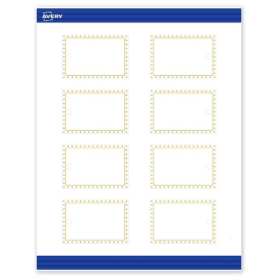 Avery Printable Rectangle Tags, Gold Border with Gold Dots, 2" x 3", Matte White Rectangle Tags, Laser/Inkjet, 80ct, Great for Product Tags
