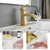 ChicFurnit Bathroom Sink Faucet Deck Mount Waterfall Design with Pop Up Drain and Supply Lines for Contemporary Vanities, Gold, 14.6"*7.5"*3" - 4 of 4