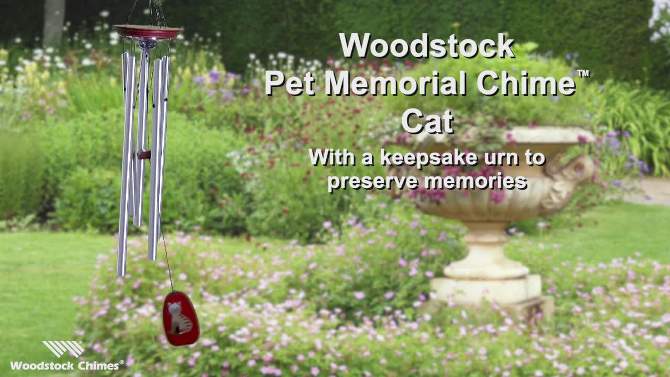Woodstock Wind Chimes Signature Collection, Woodstock Pet Memorial Chime, 24'' Silver Wind Chime, 2 of 10, play video