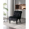 NicBex Armless Accent Chair with Tufted Button Back Modern Upholstered Velvet Sofa Chair with Wood Legs for Bedroom,Living Room - 2 of 4