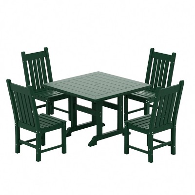 WestinTrends 5 Piece Outdoor Patio Dining Set Outdoor Square Table and Chair Set