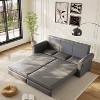 TiramisuBest 93.7" King Pull-Out Sofa Bed, 3-in-1 Convertible Faux Leather Sleeper with Nailhead Trim & Rolled Arms for Living,Dark Brown - 2 of 4