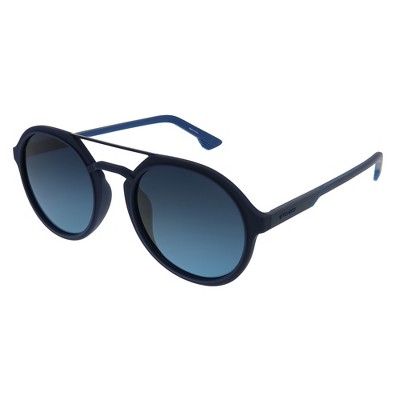 Police Lisbon 1 SPL 768 92EP Unisex Round Sunglasses Matte Blue 53mm