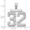 Black Bow Jewelry 14k White Gold, Varsity Collection, Large D/C Pendant, Number 32 - 3 of 4