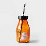 12oz Halloween Milk Jug Tumbler with Straw 'Ghost' Orange - Hyde & EEK! Boutique™