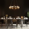 LNC Sinsoledad 1-Lights 26" Luxury and Glam Wagon Wheel Crystal Integrated LED Chandelier, Gold - 4 of 4