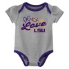 NCAA LSU Tigers Infant Girls' 3pk Bodysuit - 3 of 4
