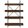 vidaXL 4-Tier Brown Oak Bookcase - Engineered Wood and Metal Frame, Industrial Style - 4 of 4