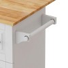 INFURNIC Kitchen Carts and Islands Kitchen Island Cart with Storage Cabinet Drawers and Spice Rack, White, 43.31"*16.93"*36.02" - 3 of 4