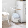 Yamazaki Home - Rolling Wire Basket (24" H) - Steel + Wood - 3 of 4