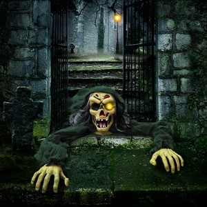 Joyfy Halloween Outdoor Decoration Light-Up Climbing Zombie Groundbreaker with Creepy Sound for Outdoor Lawn, Yard,Patio,Graveyard Decor - 1 of 4