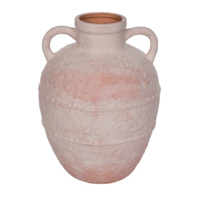 VIP Ceramic 11.1 in. Pink Natural Texture Vase