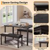 43.3" Dining Table Set for 4 w/ 2 Upholstered Benches, Space-Saving 3-Piece Kitchen Table Set for Apartment - 2 of 4
