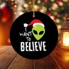 I Want to Believe Alien Santa Christmas Ornament| OrnamentallyYou - 4 of 4
