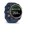 Garmin Quatix 8 AMOLED 51mm Sapphire Titanium Bezel Smartwatch with Captain Blue Silicone Band - 3 of 4