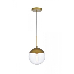 Elegant Lighting Eclipse 1 Light Brass Pendant With Clear Glass - 1 of 4
