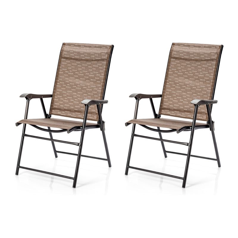 Tangkula Caming Chair Outdoor Folding Chair Garden Yard W/Armrest & Backrest, 1 of 10