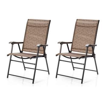 Tangkula Caming Chair Outdoor Folding Chair Garden Yard W/Armrest & Backrest