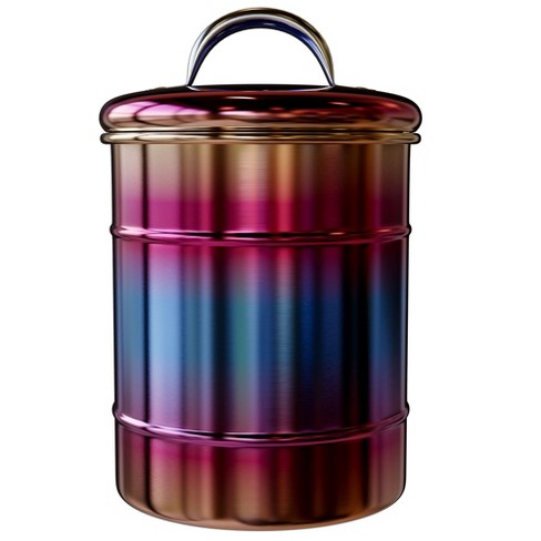Amici Home Rainbow Storage Canister, Decorative Metal Container, 38 oz,  Medium