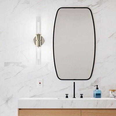 Aviv Polished Nickel 2-Light Wall Sconce with Clear Glass Shades