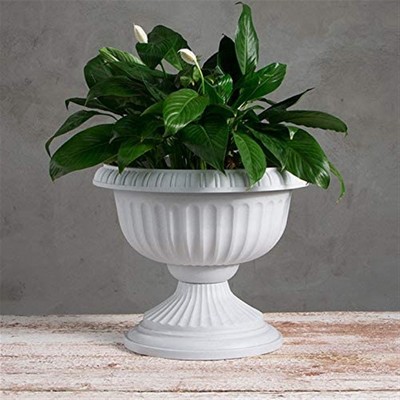 Stone Polypropylene Grecian Urn Planter, 18 Inches