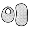 Bacati - Love/Hearts Muslin 4 pc set of Bibs & Burp Cloths Set, Black - 2 of 4