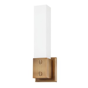 Troy Lighting Jonah 1 - Light Vanity in  Patina Brass Opal Etched Shade - 1 of 1