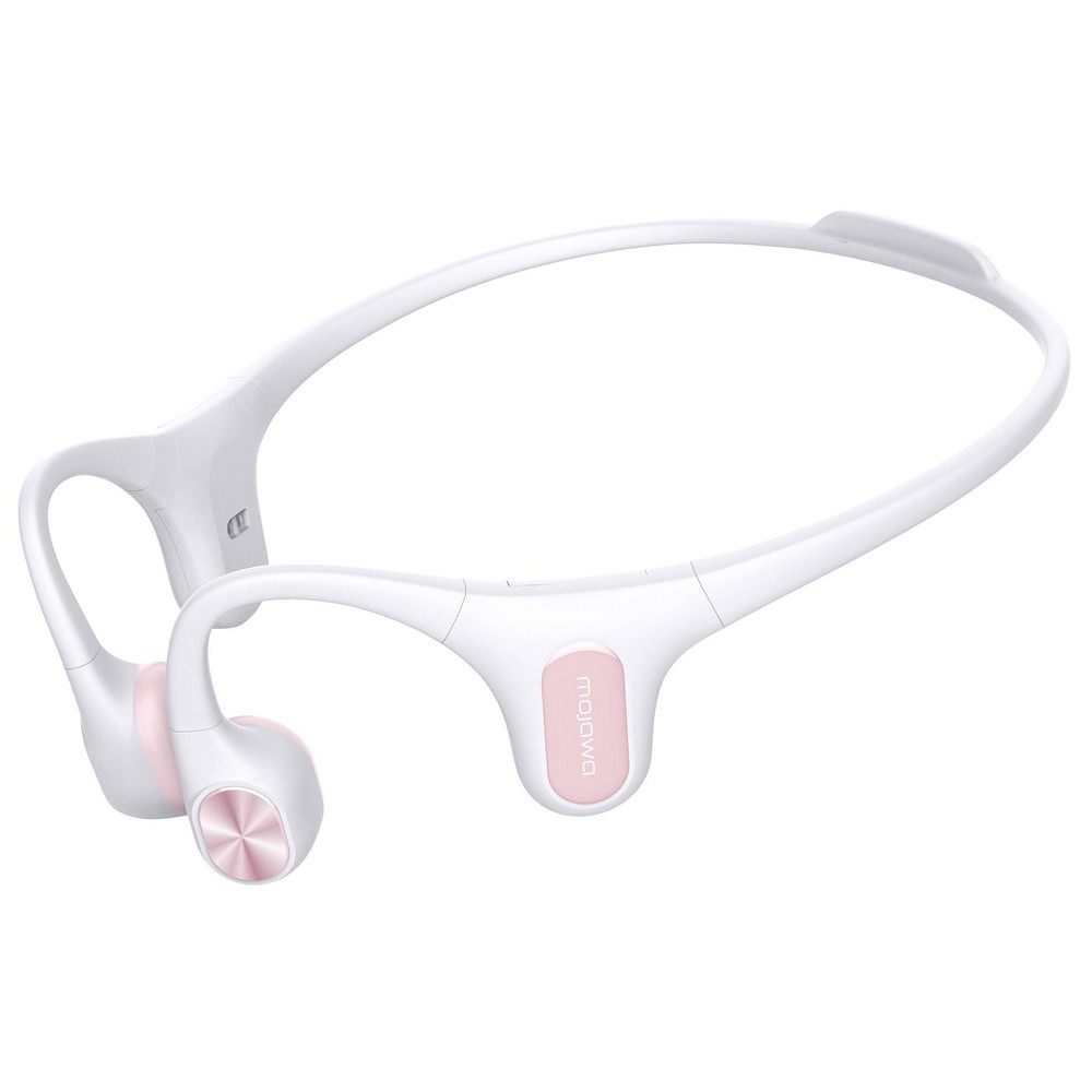 Mojawa Run Air/Mojo 2 Bluetooth Wireless Bone-Conduction Waterproof Open-Ear Headphones with Microphone - White