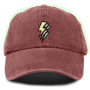 Dalix Lightning Embroidered Bolt Dad Hat Cotton Baseball Cap Adjustable Mens - 1 of 4