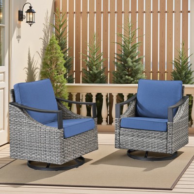 Buenhomino Outdoor Patio Furniture Sets, All-Weather PE Wicker Seating with Swivel Chairs, Sofas, Ottomans & Tables for Garden, Deck & Porch