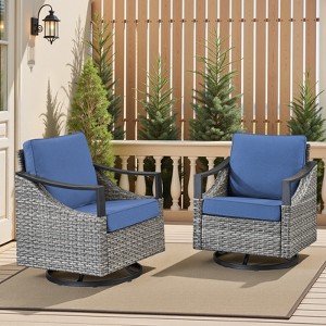 Buenhomino Outdoor Patio Furniture Sets, All-Weather PE Wicker Seating with Swivel Chairs, Sofas, Ottomans & Tables for Garden, Deck & Porch - 1 of 4
