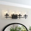 Modern 3&4-Light Black Vanity Light, Clear Glass Shade Bathroom Wall Sconce for Mirror, Powder Room, or Bedroom - 2 of 4