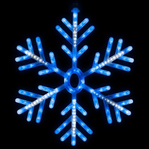 Northlight LED Lighted Snowflake Christmas Window Silhouette - 24.5" - Pure White and Blue - 1 of 4