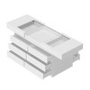 FUFU&GAGA White Kitchen Island with Glass Top Storage Solution for Closet, Bedroom, and Kitchen - 3 of 4