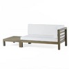 NicBex Modern Outdoor Patio Sofa Set, Left-Arm Loveseat & Coffee Table with Water-Resistant Cushions, Wood Corner Bench, Outdoor Sofa - 3 of 4