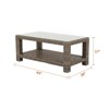 Covers & All Viewport 44 in L Modern Coffee Table, Driftwood Wicker w / Glass Top - 4 of 4