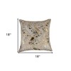 HomeRoots Set of Two 18" Natural and Gold Chevron Cowhide Throw Pillows with Glitter - 3 of 4