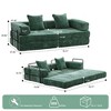 Chenille Floor Sofa Bed with Pillow and Armrests, Convertible Futon Couch for Small Spaces, Foldable Sofa Sleeper for Living Room or Bedroom-Koiai - 3 of 4