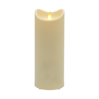 LumaBase Weather-Resistant LED Candle with Flickering Flame - 9"