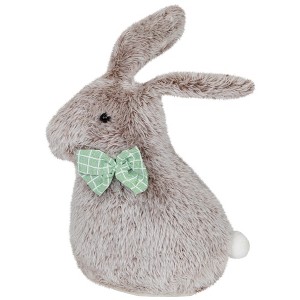 Northlight Plush Easter Rabbit with Checkered Bow Tie Decoration - 9" - 1 of 4