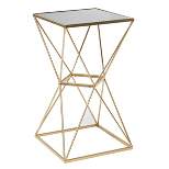 Glam Geometric Mirrored Accent Table Gold - Olivia & May