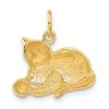 Black Bow Jewelry 14k Yellow Gold 2D Cat and Ball Charm or Pendant - 3 of 4